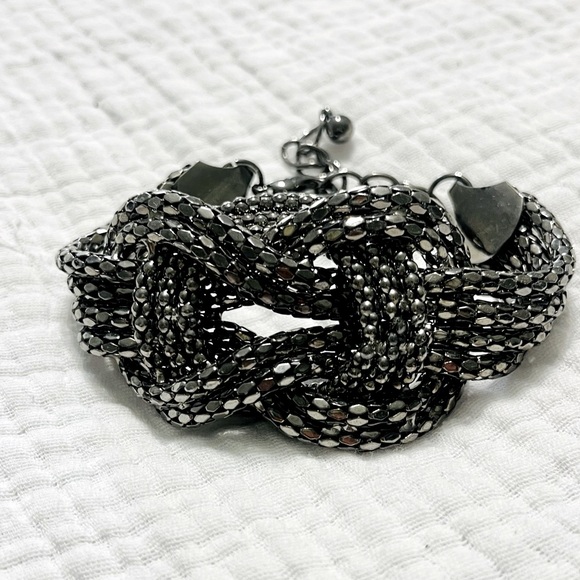 Nordstrom Knotted Chain Bracelet Silver/Chrome ONE SIZE NWOT - Picture 3 of 14